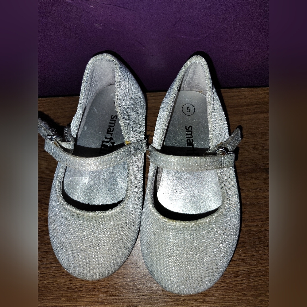 Sparkly Silver Dress Flats Size 5